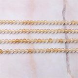 Citrine Yellow Quartz Crystal Beads 3.5/4mm Faceted Round Shape