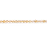 Citrine Yellow Quartz Crystal Beads 3.5/4mm Faceted Round Shape