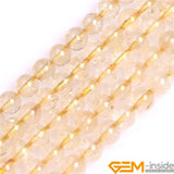 Natural Stone Citrines Round Loose Spacer Beads For Jewelry Making 15 Inch