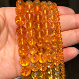 Natural Stone Citrine Yellow Quartz Round Beads for DIY Jewelry 15'' 4 6 8 10mm