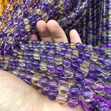 Natural Stone Purple Yellow Citrines Quartz Beads For Jewelry Making