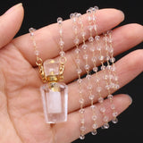Clear Quartz Irregular Perfume Bottle Pendant for DIY Necklace