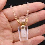Clear Quartz Irregular Perfume Bottle Pendant for DIY Necklace
