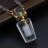 Clear Quartz Irregular Perfume Bottle Pendant for DIY Necklace