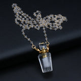 Clear Quartz Irregular Perfume Bottle Pendant for DIY Necklace