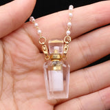 Clear Quartz Irregular Perfume Bottle Pendant for Jewelry Making
