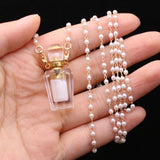 Clear Quartz Irregular Perfume Bottle Pendant for Jewelry Making