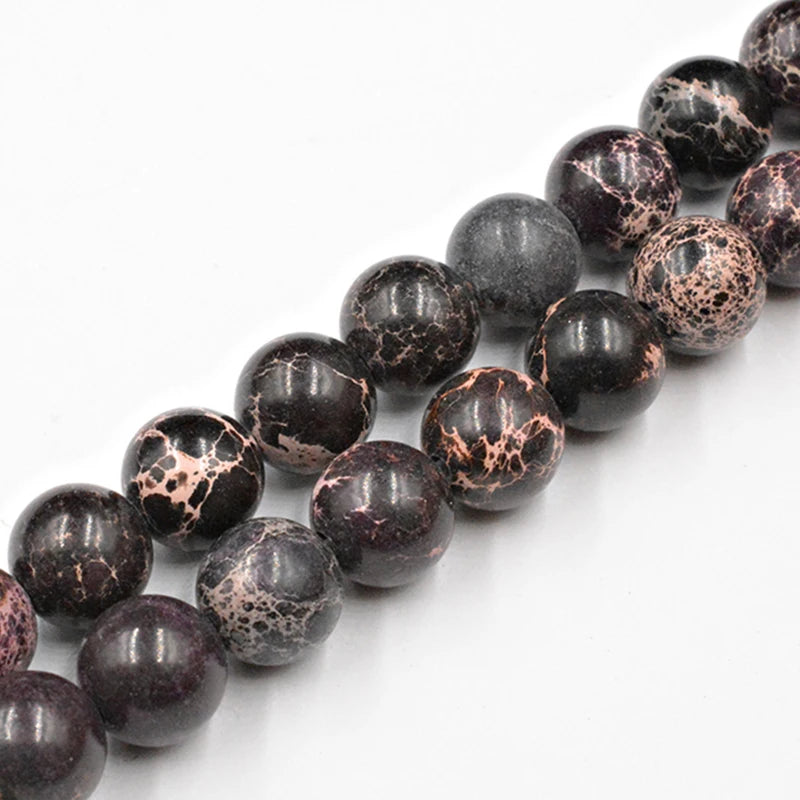Smooth Round Sea Sediment Turquoise Beads for Jewelry Making