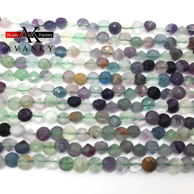 Fluorite Beads Faceted Water Drop Spacer Beads 6MM