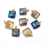 Natural Stone Gradient Crystal Necklace Pendant Faceted DIY Earrings 10pcs