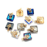 Natural Stone Gradient Crystal Necklace Pendant Faceted DIY Earrings 10pcs