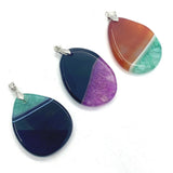 Agate Healing Reiki Water Drop Pendant Set