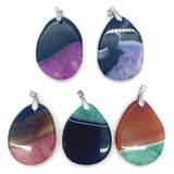 Agate Healing Reiki Water Drop Pendant Set