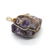 Natural Stone Crystal Irregular Pendant 20-60mm Wire Wrap Charm DIY Necklace
