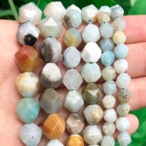 Colorful Amazonite Faceted Loose Beads for Jewelry Making 15''