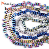 Colorful Double Hole Hematite Spacer Beads for DIY Jewelry 15''