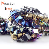 Colorful Double Hole Hematite Spacer Beads for DIY Jewelry 15''