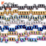Colorful Double Hole Hematite Spacer Beads for DIY Jewelry 15''