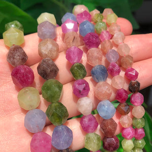 Colorful Faceted Tourmaline Jade Beads for Jewelry Making