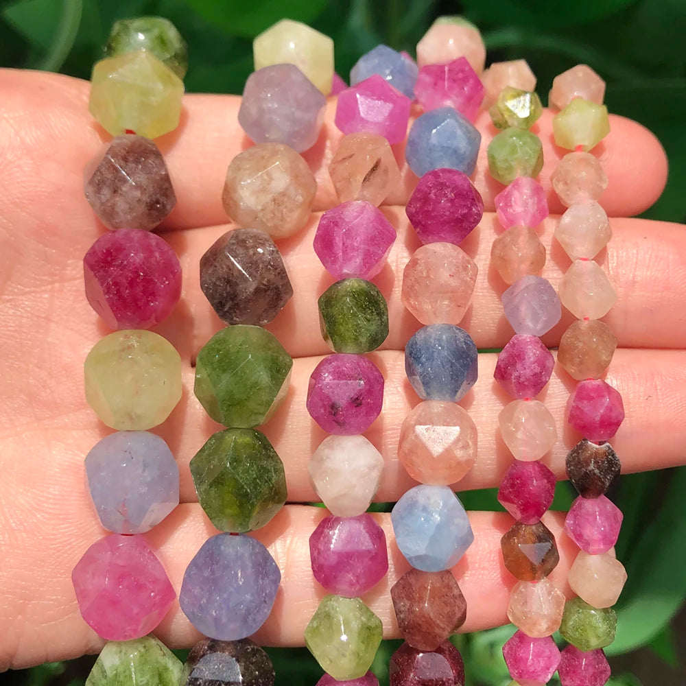Colorful Faceted Tourmaline Jade Beads for Jewelry Making