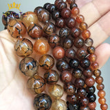 Fire Dragon Veins Agate Loose Spacer Beads for Jewelry Making DIY Bracelet 15''