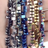 Colorful Plated Double Hole Hematite Spacer Beads for Jewelry Making