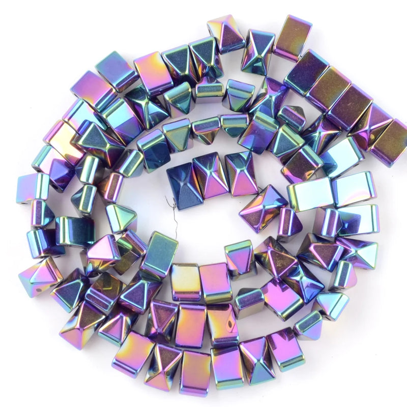 Colorful Plated Double Hole Hematite Spacer Beads for Jewelry Making