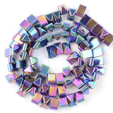 Colorful Plated Double Hole Hematite Spacer Beads for Jewelry Making