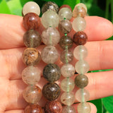 Rutilated Quartzs Crystal Loose Beads for Jewelry Making 6mm 8mm