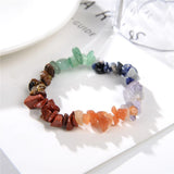 Colorful Tourmaline Bangle Crystal Chip Irregular Gravel Strand Bracelet