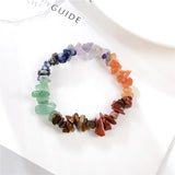 Colorful Tourmaline Bangle Crystal Chip Irregular Gravel Strand Bracelet