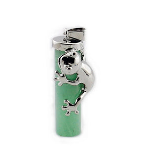 Natural Stone Column Frog Pendant Necklace Jewelry