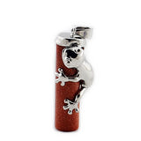 Natural Stone Column Frog Pendant Necklace Jewelry