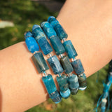 Faceted Apatite Stone Spacer Beads for Jewelry Making