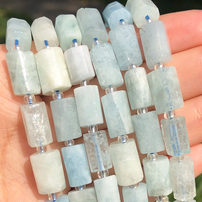 Faceted Aquamarines Loose Beads for DIY Jewelry Making
