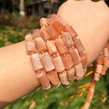 Natural Stone Faceted Sunstone Spacer Beads for DIY Jewelry Making