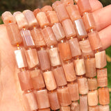 Natural Stone Faceted Sunstone Spacer Beads for DIY Jewelry Making
