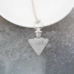 Pink Crystal Quartz Pendulum for Divination and Dowsing