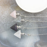 Pink Crystal Quartz Pendulum for Divination and Dowsing