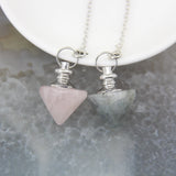 Pink Crystal Quartz Pendulum for Divination and Dowsing