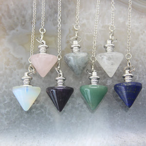 Pink Crystal Quartz Pendulum for Divination and Dowsing