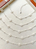 Vintage Daisy Chain Necklace Natural Stone Copper Beads
