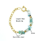 Natural Stone Coral Beads Chain Bracelet for Women