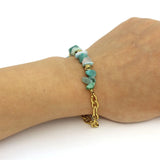 Natural Stone Coral Beads Chain Bracelet for Women