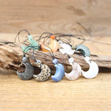 Natural Stone Crescent Moon Pendant Necklace