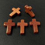 Colorful Gem Cross Beads Charm for DIY Bracelet Necklace