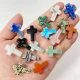 Colorful Gem Cross Beads Charm for DIY Bracelet Necklace