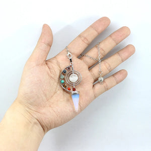 7 Chakra Reiki Healing Pendulum - Natural Stone Crystal for Spiritual Dowsing
