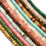 Aagate Rondelle Semi-precious Stones Loose Beads Charms DIY Bracelet Accessories
