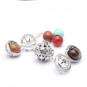Crystal Agate Pendant Necklace Arabesquitic Lantern Charm